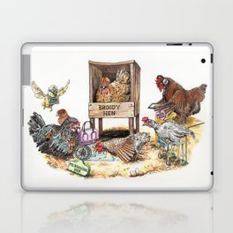 "Life in the Coop" funny chicken watercolor Laptop Skin