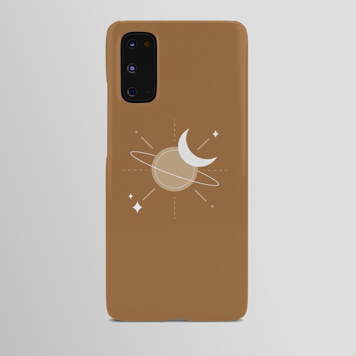 Neutral & Minimal Boho Planet Moon & Stars Android Case