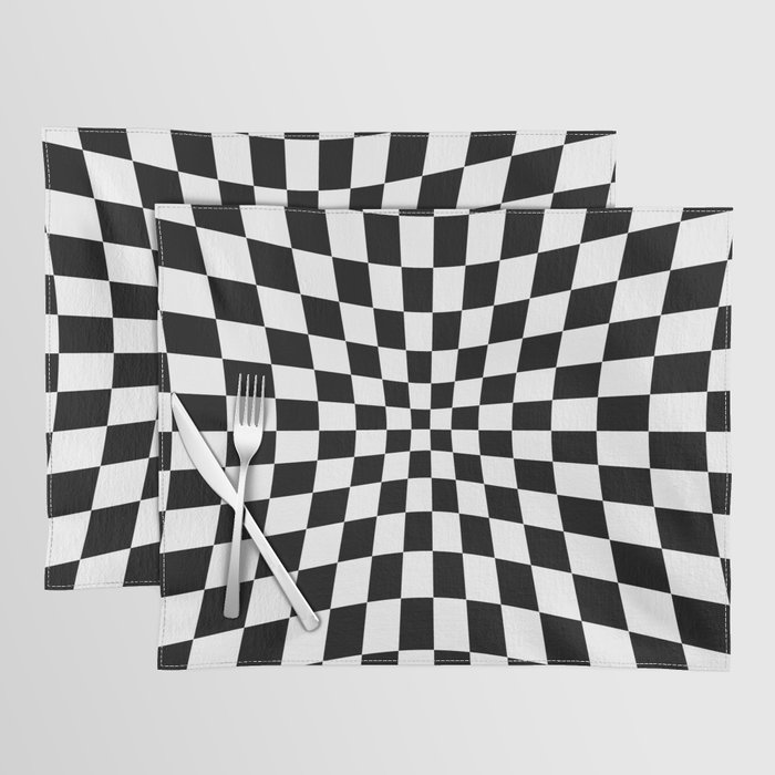 Black Check or Checked Background. Placemat