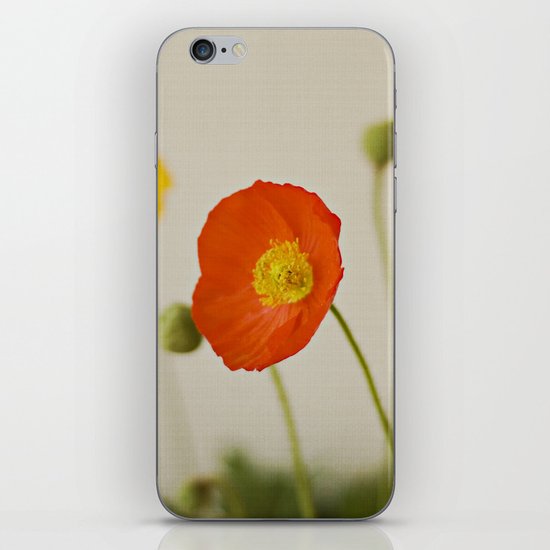 Orange Poppy Bloom Red Green Yellow Flower iPhone & iPod Skin
