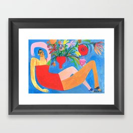 Lady in red Framed Art Print