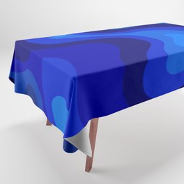 Blue Abstract Art Colorful Blue Shades Design Tablecloth