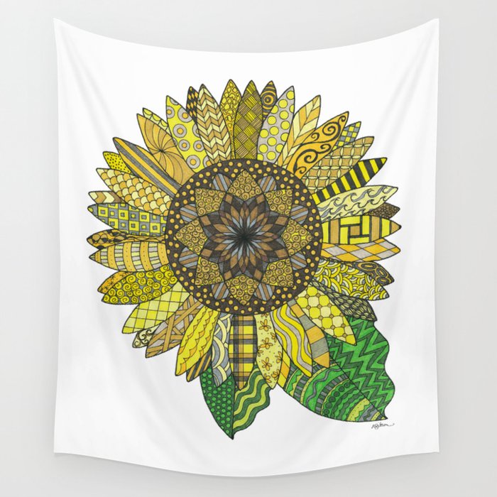 Sunflower mandala tapestry sales