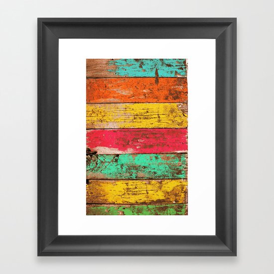 Vintage Colored Wood 3 Framed Art Print