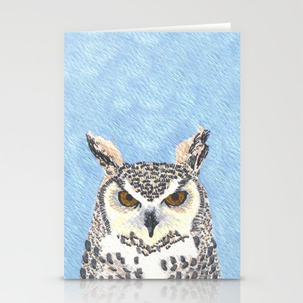 great horned owl Stationery Cards