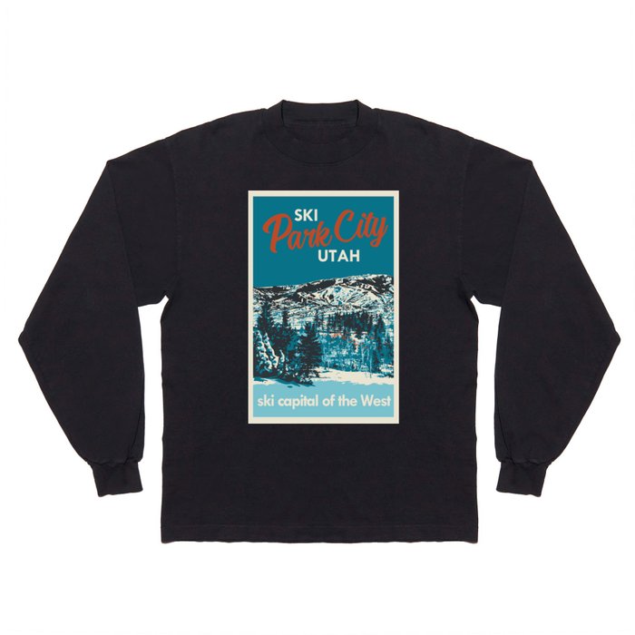 Park City Vintage Ski Poster Long Sleeve T Shirt
