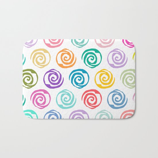 Circles Abstract Seamless Pattern Bath Mat