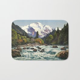 Mountains Forest Rocky River Badematte