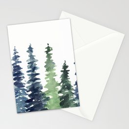 Pine Trees Watercolor Stationery Card