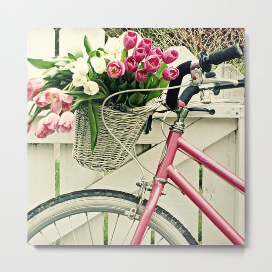 Pink Bike Metal Print