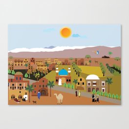 Peaceful Arab village In the desert Canvas Print
