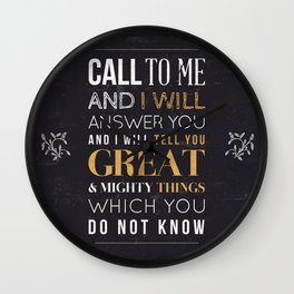 Great and Mighty Things - Jeremiah 33:3 Wall Clock