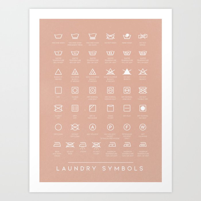 Laundry Symbols Boho Scandinavian Style Art Print