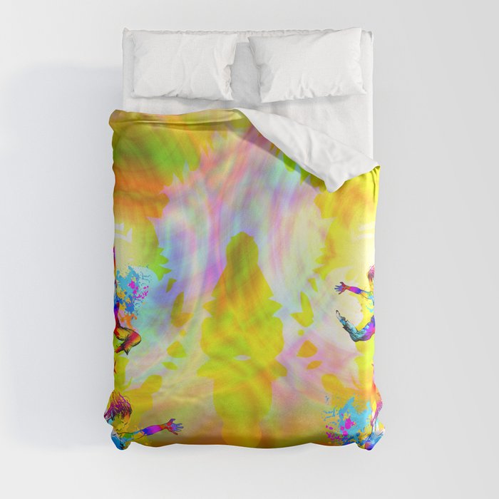 Hip hop dancer jumping Duvet Cover