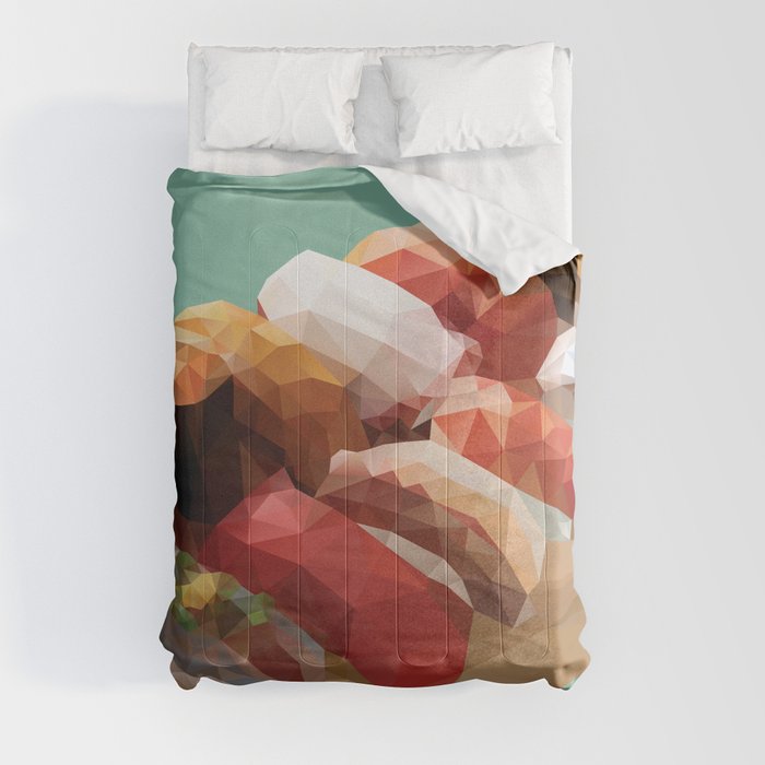 Nigiri Sushi Platter Polygon Art Comforter