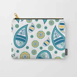 Big Blue Paisley Design Print Pattern Carry-All Pouch