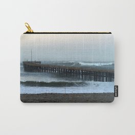 Ventua Ocean Wave Storm Pier Carry-All Pouch | Waves, Sea, Pier, Nature, Weather, Sunrise, Shore, Storm, California, Sunset 