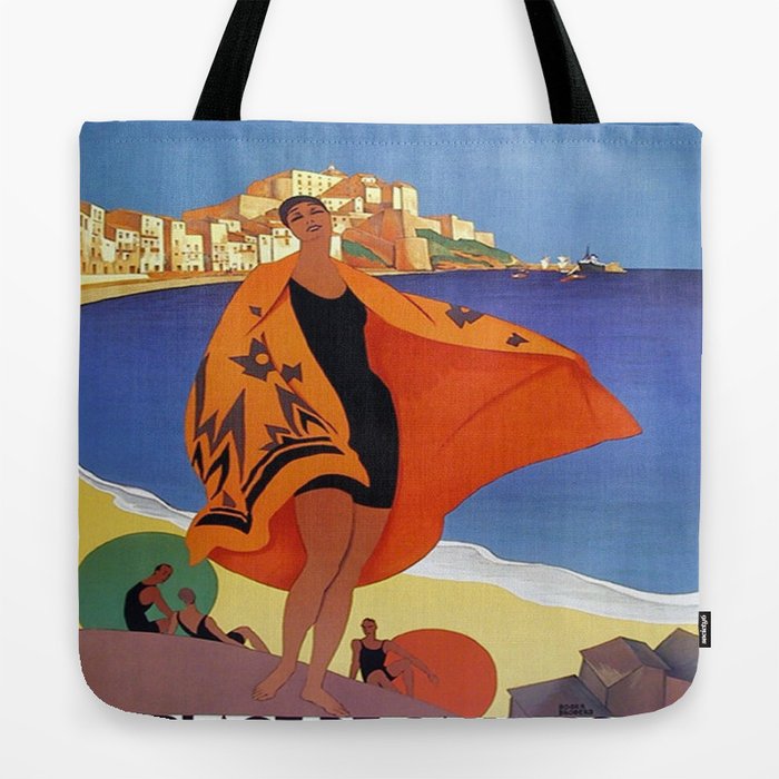 Vintage poster - La Plage de Calvi, La Corse, France Tote Bag by Vintage  Images