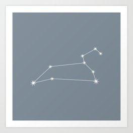 LEO Neutral Teal – Zodiac Astrology Star Constellation Art Print