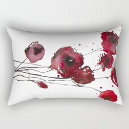 Red Poppies Rectangular Pillow