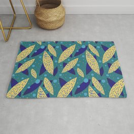 Abstract Pattern - Blue Green Area & Throw Rug