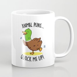 Animal Puns Quack Me Up Cute Duck Pun Coffee Mug