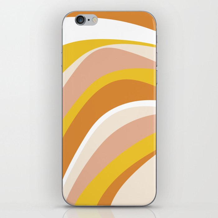 Funky Wavy Lines Orange, Yellow and Pink iPhone Skin