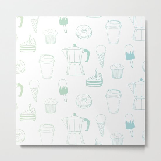 Coffee and Dessert Metal Print