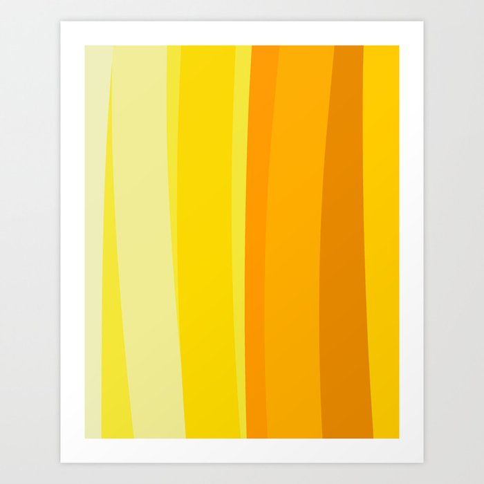 Ombre Yellow Organic Stripes Art Print