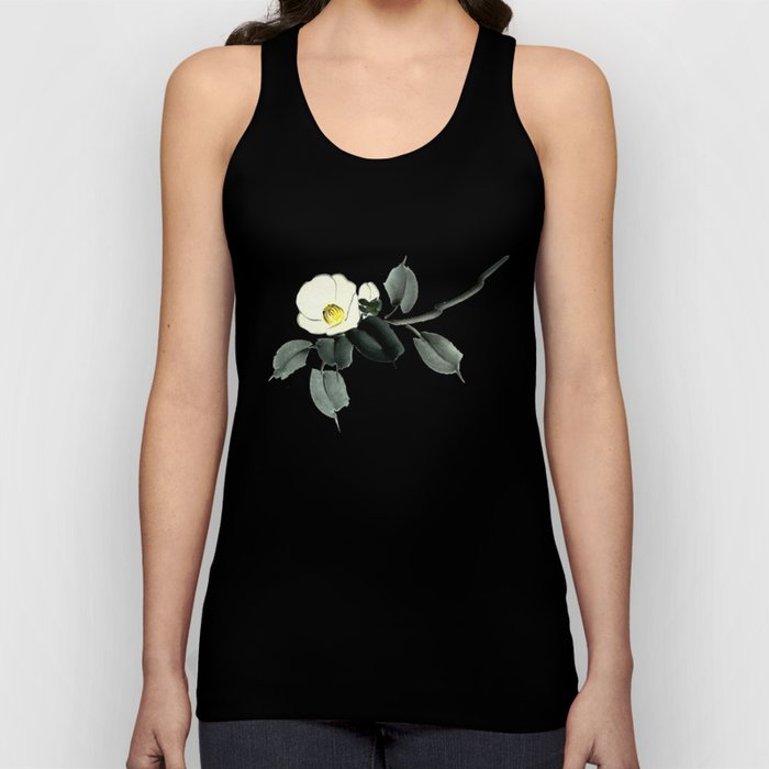 White camellia sumi ink and japanese watercolor painting Tank Top