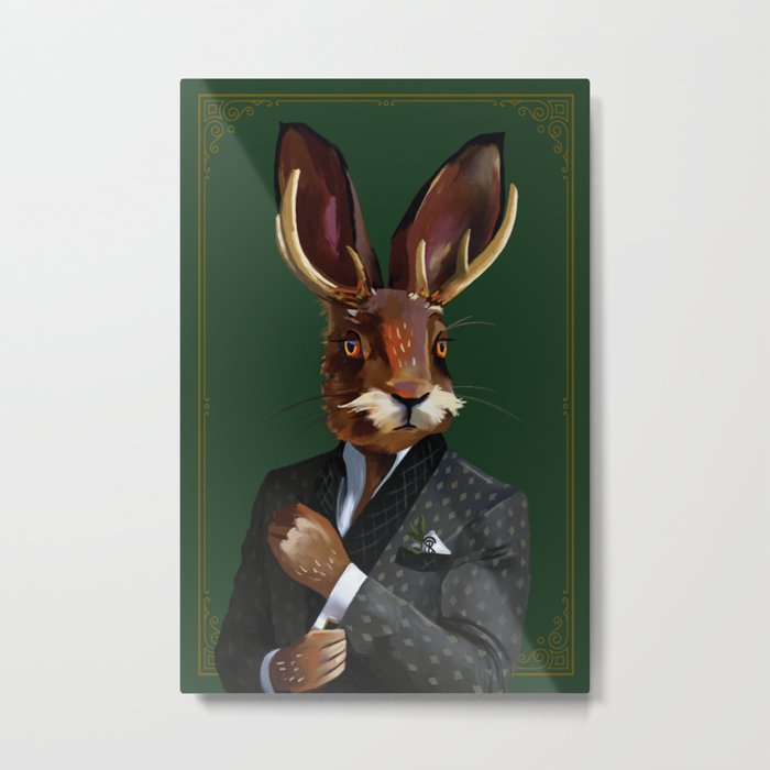 Gentleman Jack Rabbit Metal Print