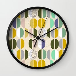 Semicircles - so simple and so cool Wall Clock | Cutouts, Minimalism, Colorcombo, Shapes, Mint, Summer, Mudcloth, Midcentury, Dots, Geometry 