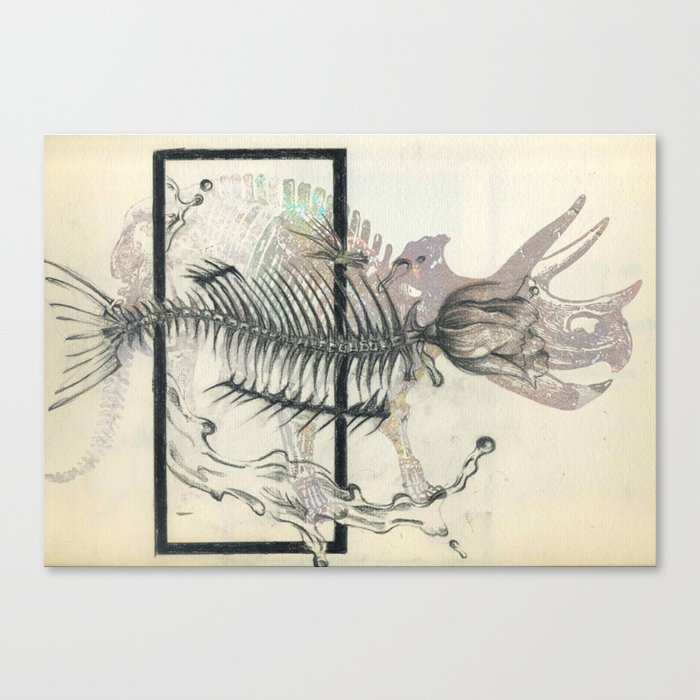 rose-Fish-bone dinosaur Canvas Print