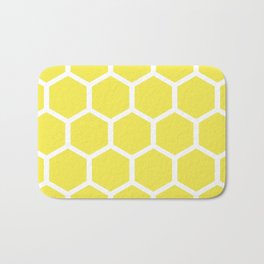 Lemon Yellow Bath Mats Society6 Honeycomb Pattern Lemon Yellow Bath Mat