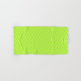 [ Thumbnail: Green & Tan Colored Pattern of Stripes Hand & Bath Towel ]