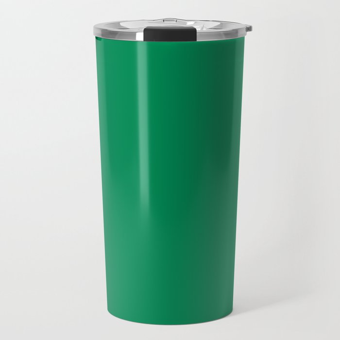 Trendy Simple Shamrock Green Solid Color Travel Mug