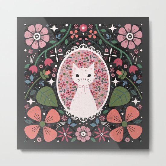 Kitten Cameo Metal Print