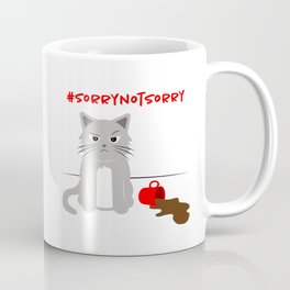 Sorry Not Sorry Cat Coffee Mug | Mug, Meancat, Kitty, Graphicdesign, Sarcastic, Illustration, Caffeine, Sorry, Funny, Oops 