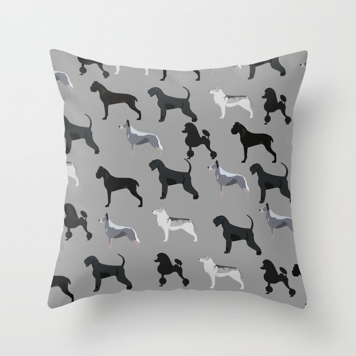 Dog Pattern illustration  Throw Pillow