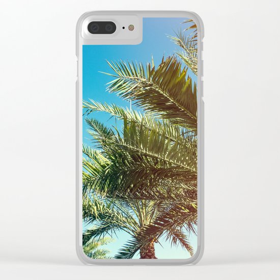 Vintage Palm tree vibes Clear iPhone Case