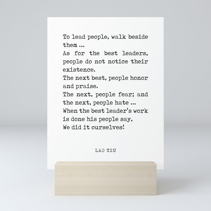 The best leader - Lao Tzu Quote - Literature - Typewriter Print Mini Art Print