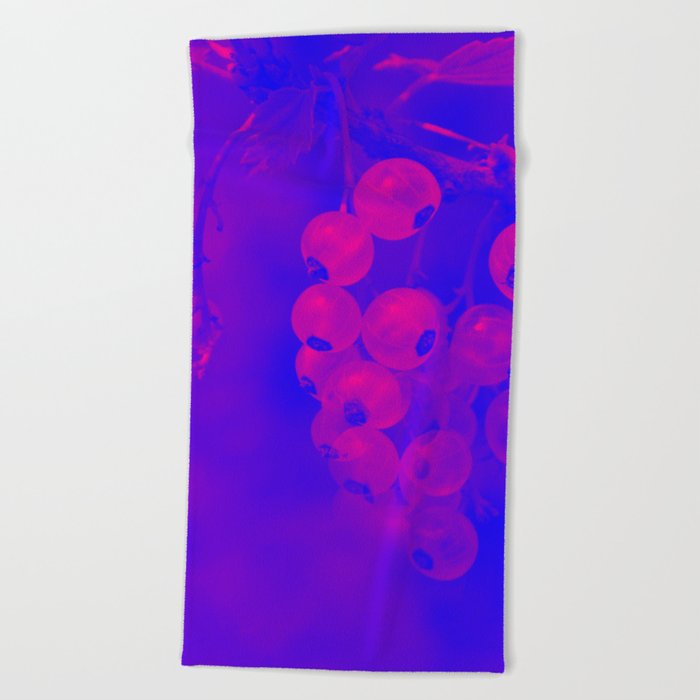 Fluorescent currant — Duotone — Pink Purple Blue Beach Towel