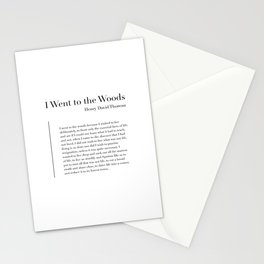 I Went To The Woods by Henry David Thoreau Stationery Card