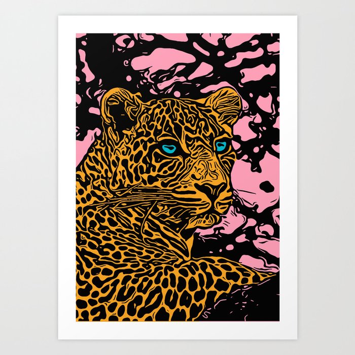 Golden Panther - Linocut Edition Art Print