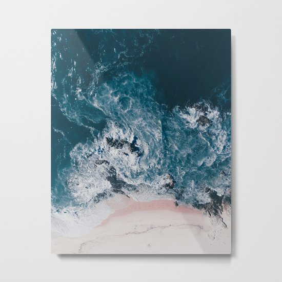 I love the sea - written on the beach Metal Print