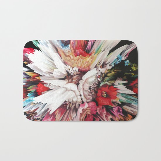 Floral Glitch II Bath Mat