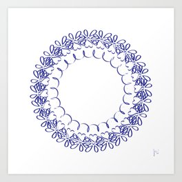 Community Circle (Blue) by Labyrinth Lines Art Print