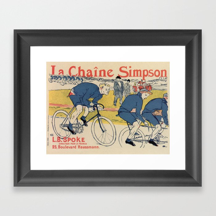  Toulouse-Lautrec vintage cycling ad Framed Art Print