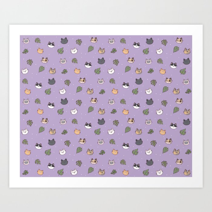 Plants and purrs Art Print