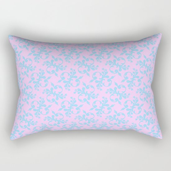 Pattern #10, blue on pink Rectangular Pillow